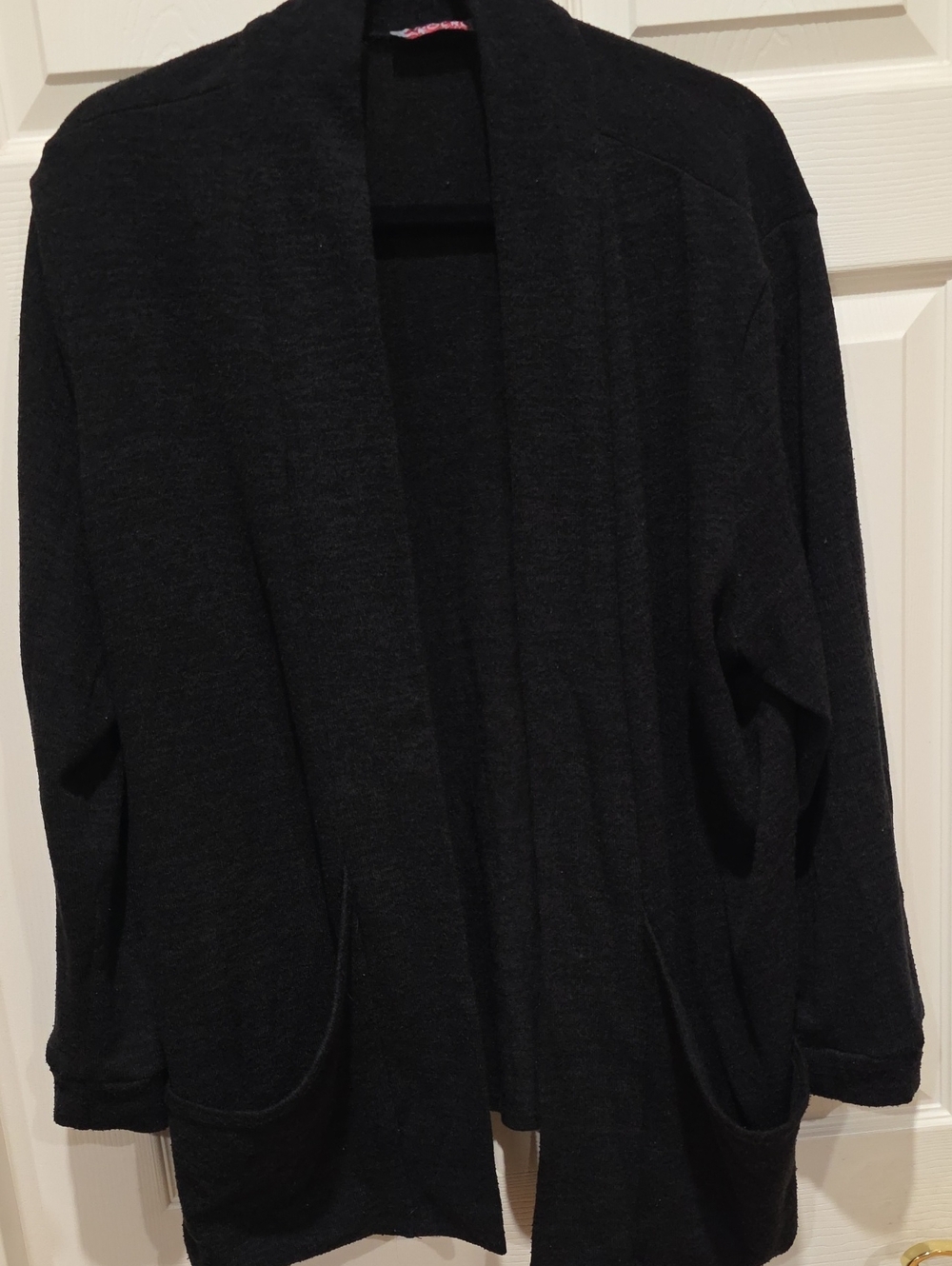 Carol Rose Black Open-Front Knit Blazer Jacket Size XL-1X